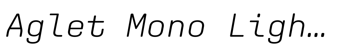 Aglet Mono Light Italic